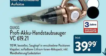 Aldi Nord Quigg Profi-akku-handstaubsauger Angebot