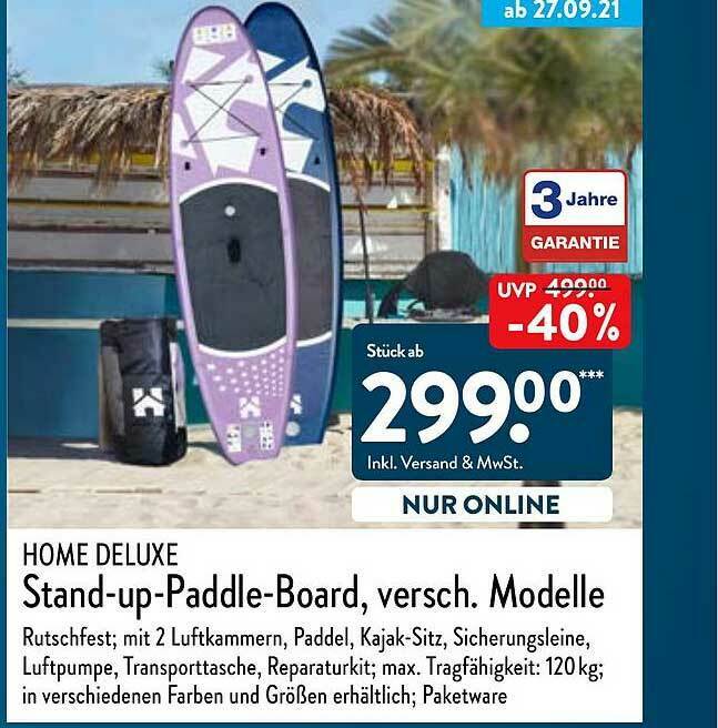 Home Deluxe Standuppaddleboard Angebot bei Aldi Nord
