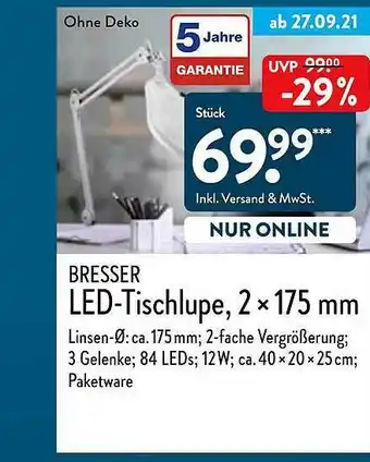 Aldi Nord Bresser Led-tischlupe Angebot