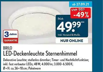 Aldi Nord Brilo Led-deckenleuchte Sternenhimel Angebot