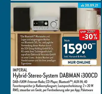 Aldi Nord Imperial Hybrid-stereo-system Dabman I300cd Angebot