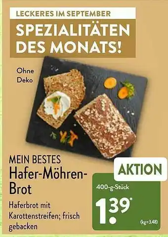 Aldi Nord Mein Bestes Hafer-möhren-brot Angebot