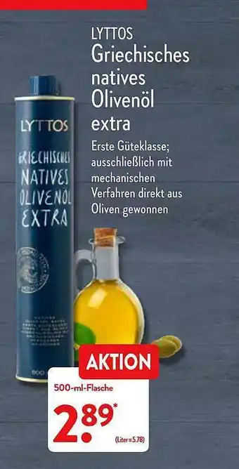 Aldi Nord Lyttos Griechisches Natives Olievenöl Extra Angebot