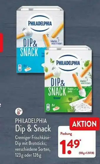 Aldi Nord Philadelphia Dip & Snack Angebot