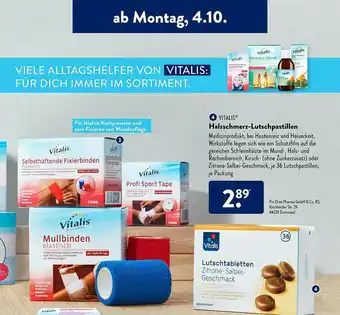 Aldi Süd Vitalis Halsschmerz-lutschpastillen Angebot