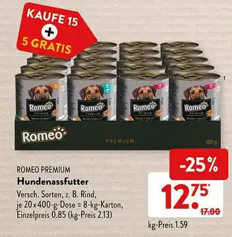 Aldi Süd Romeo Premium Handenassfutter Angebot