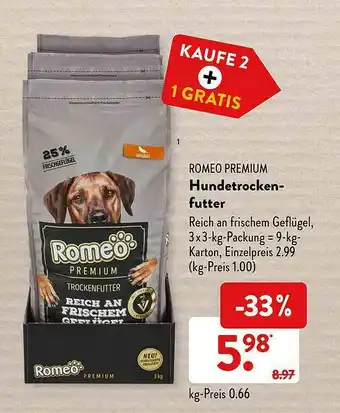 Aldi Süd Romeo Premium Hundetrocken-futter Angebot