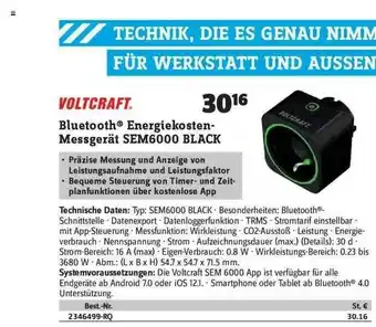 Conrad Voltcraft Bluetooth Energiekosten-messgerät Sem6000 Black Angebot