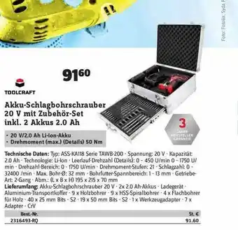 Conrad Toolcraft Akku-schlagbohrschrauber Angebot