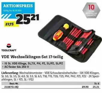 Conrad Toolcraft Vde Weichselklingen-set 17-tlg Angebot