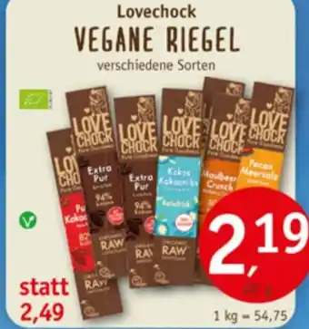 Erdkorn Biomarkt Lovechock VEGANE RIEGEL 40 g Angebot