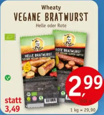 Erdkorn Biomarkt Wheaty VEGANE BRATWURST 100 g Angebot