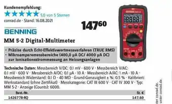 Conrad Benning Mm 5-2 Digital-multimeter Angebot