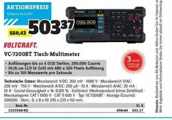 Conrad Voltcraft Vc-7200bt Tisch-multimeter Angebot