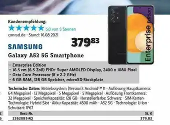 Conrad Samsung Galaxy A52 5g Smartphone Angebot