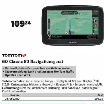 Conrad Tomtom Go Classic Eu Navigationsgerät Angebot