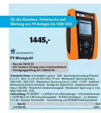 Conrad Pv-messgerät Ht Instruments Angebot