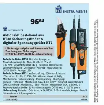 Conrad Aktionskit Bestehend Aus Ht38 Sicherungsfinder & Digitaler Spannungsprürfer Ht7 Angebot