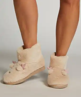 Hunkemöller Hunkemöller rentier-pantoffeln beige Angebot