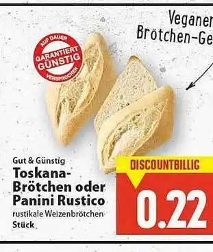 E-Center Gut & Günstig Toskana Brötchen Oder Panini Rustico Angebot