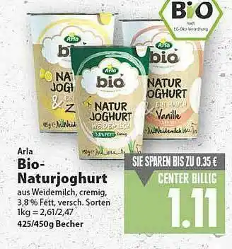 E-Center Arla Bio Naturjoghurt Angebot