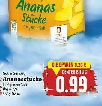 E-Center Gut & Günstig Ananasstücke Angebot