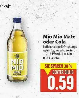 E-Center Mio Mio Mate Oder Cola Angebot