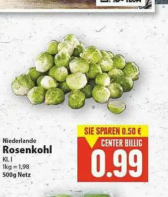 E-Center Niederlande Rosenkohl Angebot