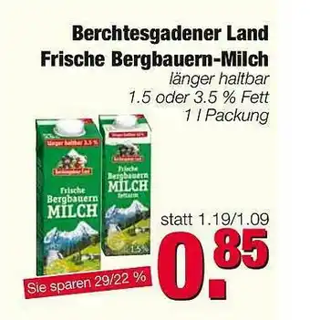 Edeka Scherer Berchtesgadener Land Frische Bergbauern-milch Angebot