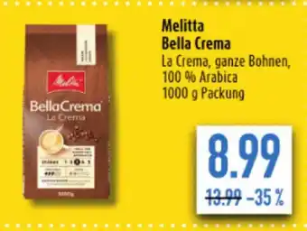 diska Melitta Bella Crema 1000 g Packung Angebot