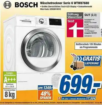 Expert Klein Bosch Wäschetrockner Serie 6 Angebot