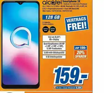 Expert Klein Alcatel Smartphone 3x Angebot