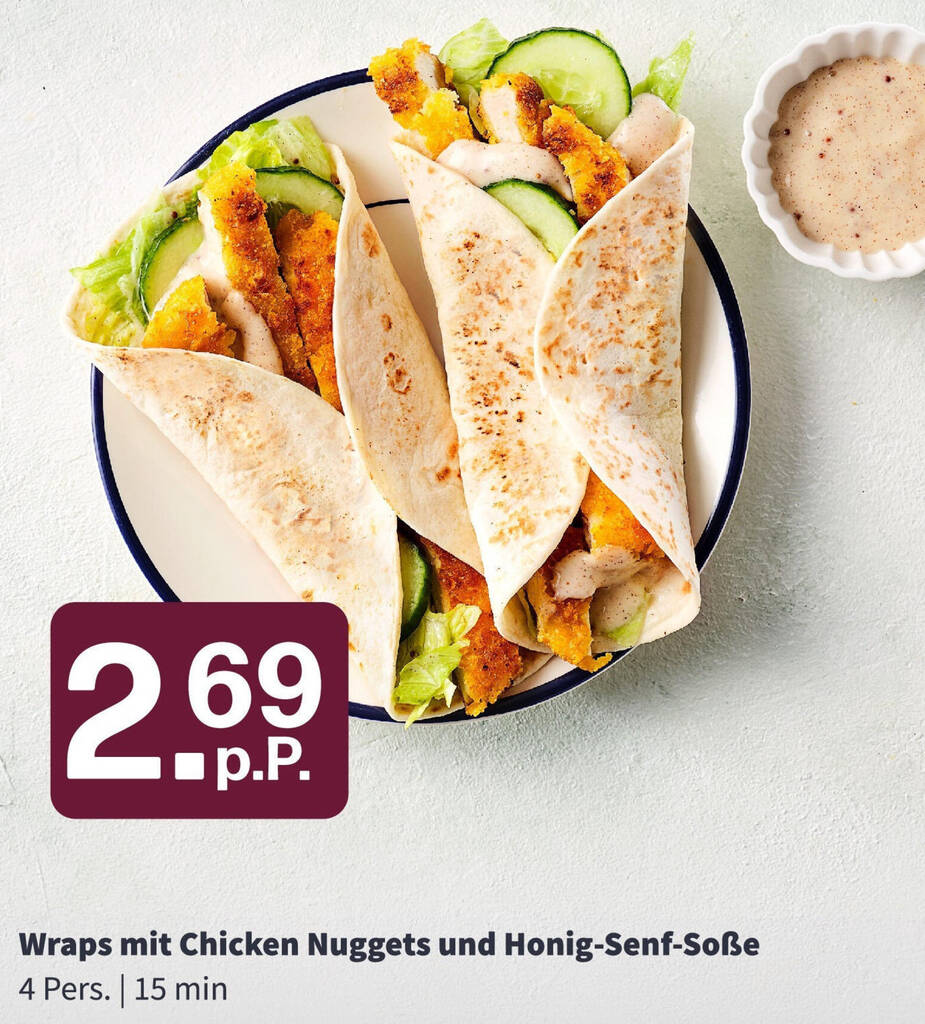 Wraps mit Chicken Nuggets und HonigSenfSoße Angebot bei Picnic