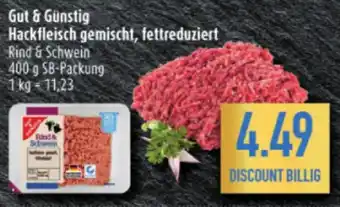 diska Gut & Günstig Hackfleisch gemischt, fettreduziert Rind & Schwein 400 g Angebot