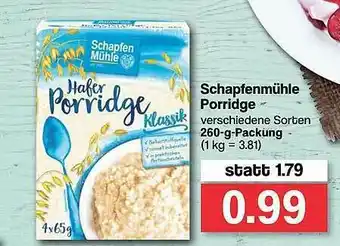 Famila Nord West Schapfenmühle Porridge Angebot