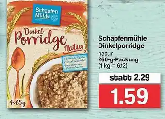 Famila Nord West Schapfenmühle Dinkelporridge Angebot