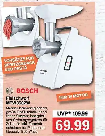 Famila Nord West Bosch Fleischwolf Mfw3502w Angebot