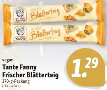 Nah & Frisch vegan Tante Fanny Frischer Blätterteig 270 g Packung Angebot