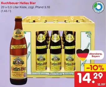 Netto Marken-Discount Kuchlbauer Helles Bier  20 x 0,5 Liter Kiste Angebot