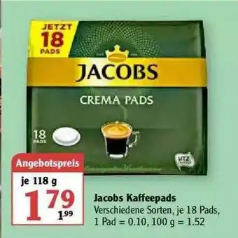 Globus Jacobs Kaffeepads Angebot