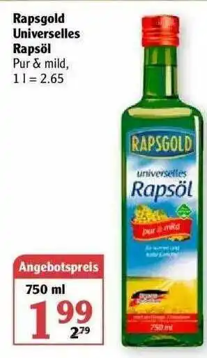 Globus Rapsgold Universelles Rapsöl Angebot