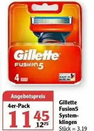 Globus Gillette Fusion5 System-klingen Angebot