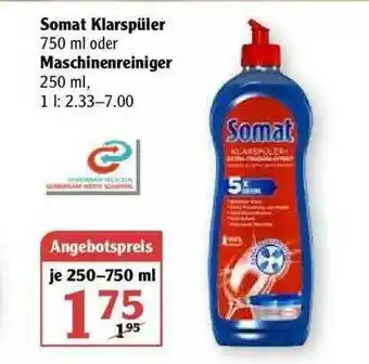 Globus Somat Klarspüler Oder Maschinenreiniger Angebot