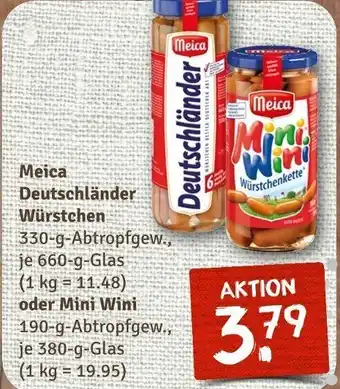 nahkauf Meica Deutschländer Würstchen 660 g oder Mini Wini 380 g Glas Angebot