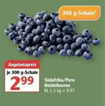 Globus Südafrika-peru Heidelbeeren Angebot