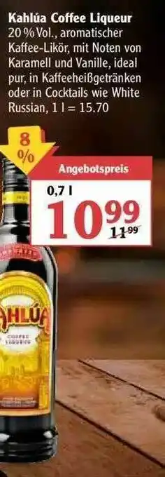 Globus Kahlúa Coffee Liqueur Angebot