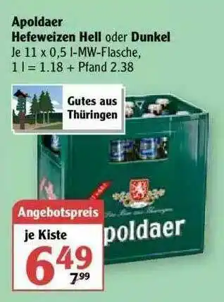 Globus Apolder Hefeweizen Hell Oder Dunkel Angebot