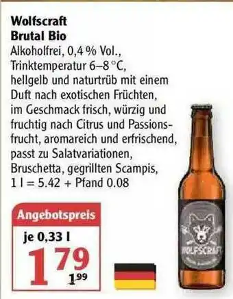 Globus Wolfscraft Brutal Bio Angebot