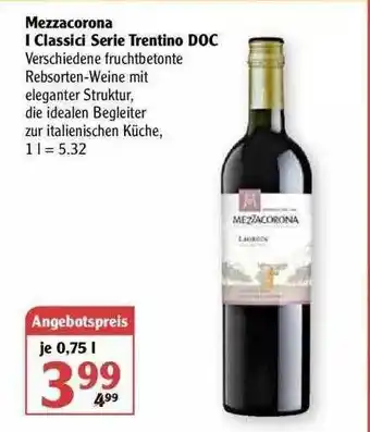 Globus Mezzacorona L Classici Serie Trentino DOC Angebot