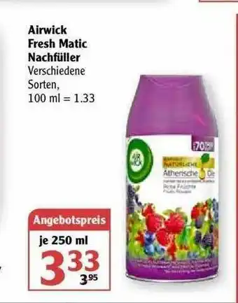 Globus Airwick Fresh Matic Nachfuller Angebot